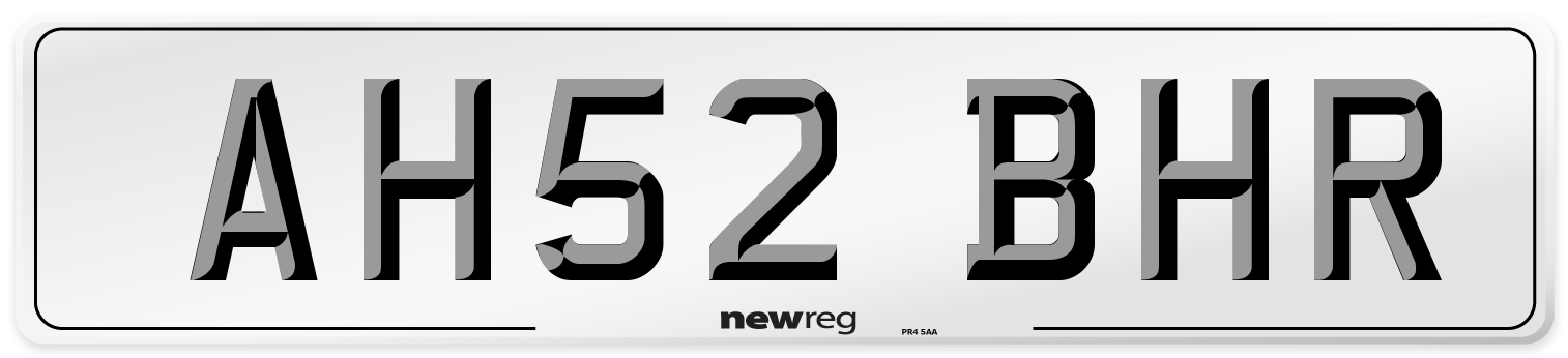 AH52 BHR Number Plate from New Reg